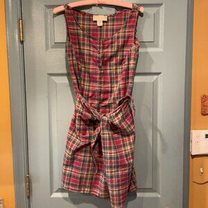 Harvest Almanac rare short dress w attached skirt, M, never worn, 70s/80s, plaid